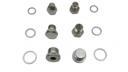 Polished Stainless Steel Drain/Fill Plug Kit for All '74 to '80 Models